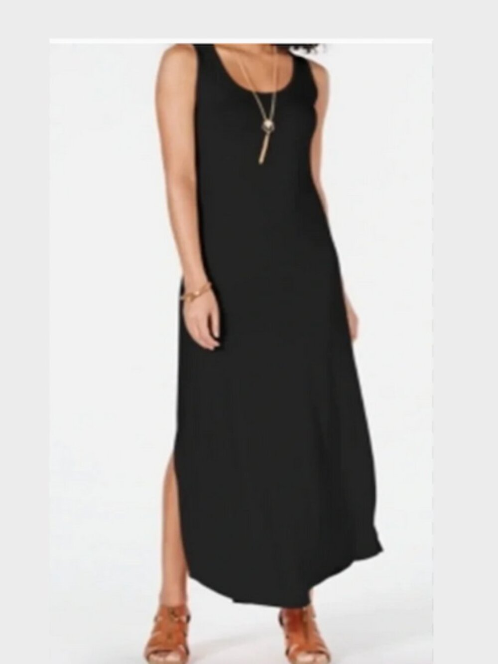 Style & Co  Round Neck Sleeveless Navy Maxi Dress X Large